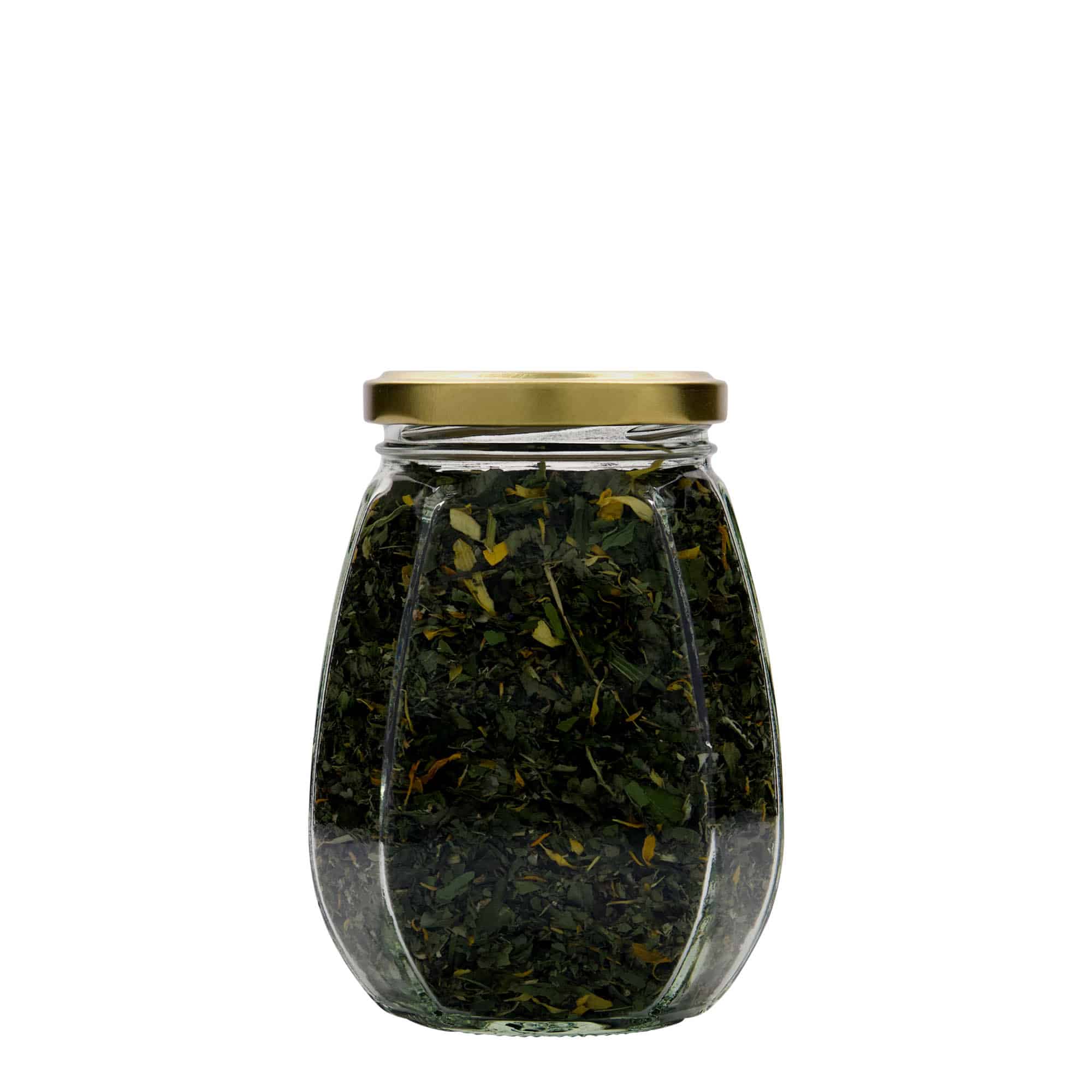 385 ml ékszertartó üveg, hatszögletű, nyílás: Twist-Off (TO 63)